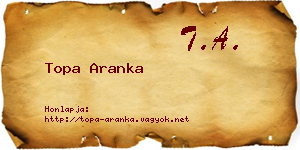 Topa Aranka névjegykártya